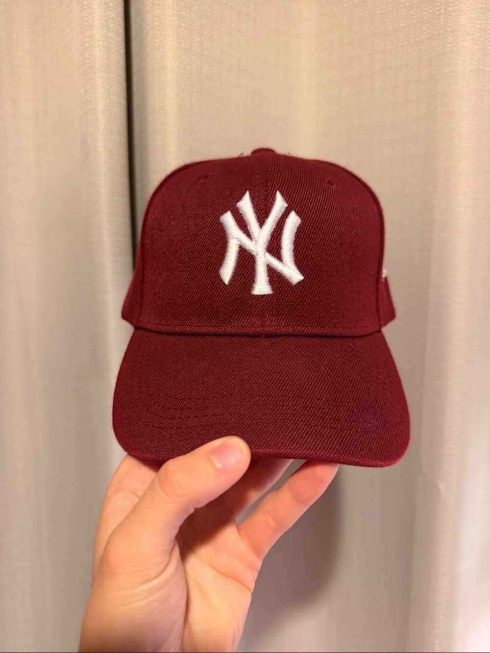 New York & Company Burgundy Baseball Cap with White NY Logo